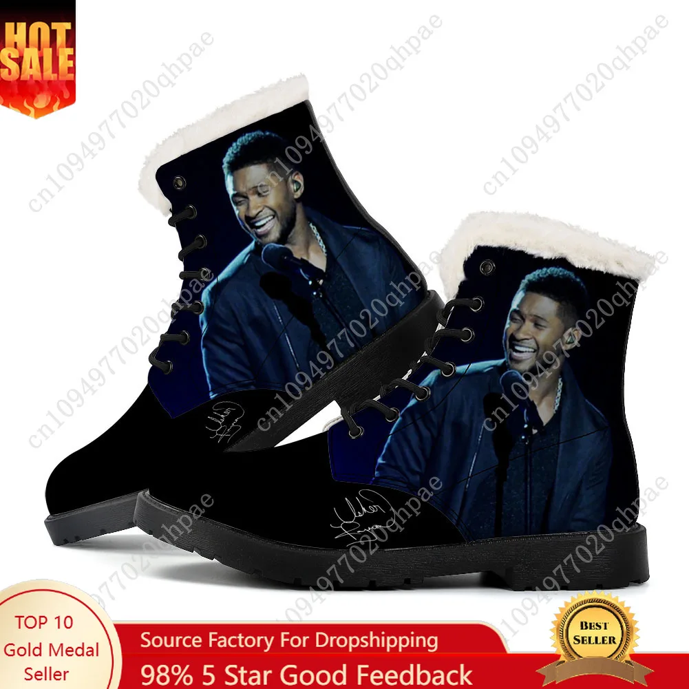 Usher Plush Boots Mens Womens Teenager Shoes Casual Boot Outdoor Light High Quality Couple Print on Demand Customize Shoe