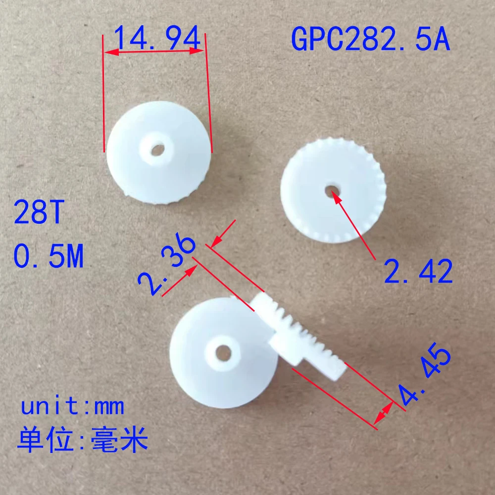 10/100pcs 28T 0.5M 2.4mm hole crown plastic gear OD 15mm for rc car robot diy toy parts model accessories boy toys GPC282.5A