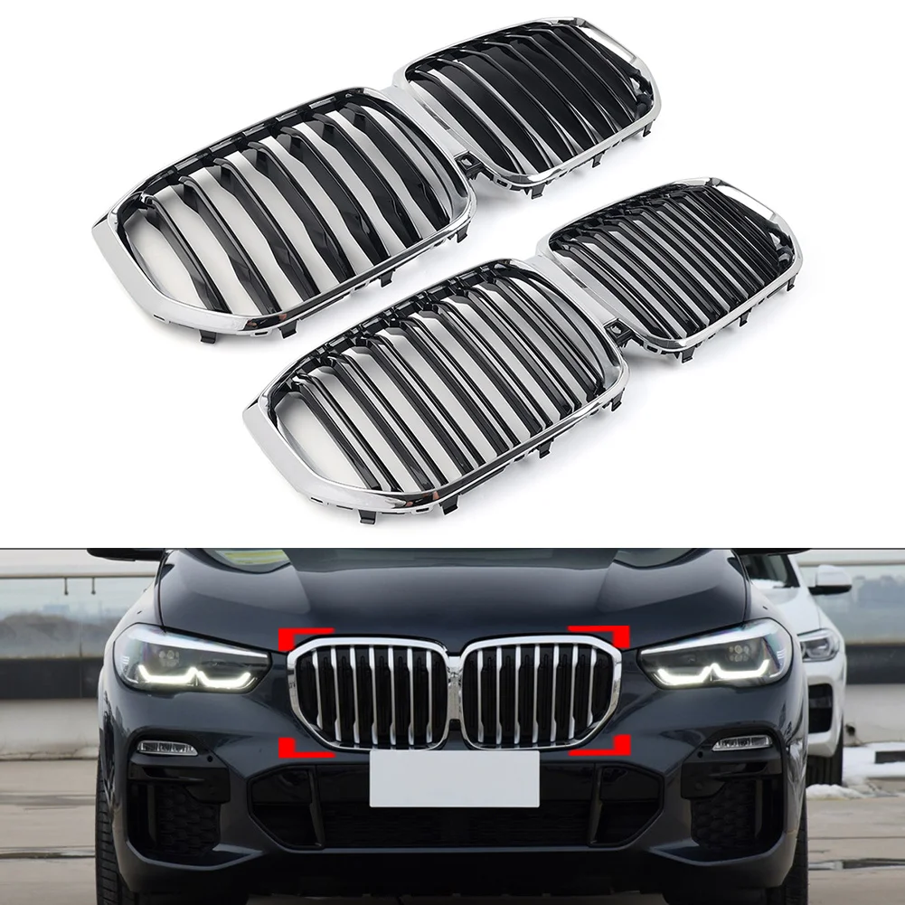 Car Front Kidney Grille Grill WithCamera Hole For BMW X5 G05 30d 40i 50i M50d X5M F95 2019 2020 2021 2022 2023