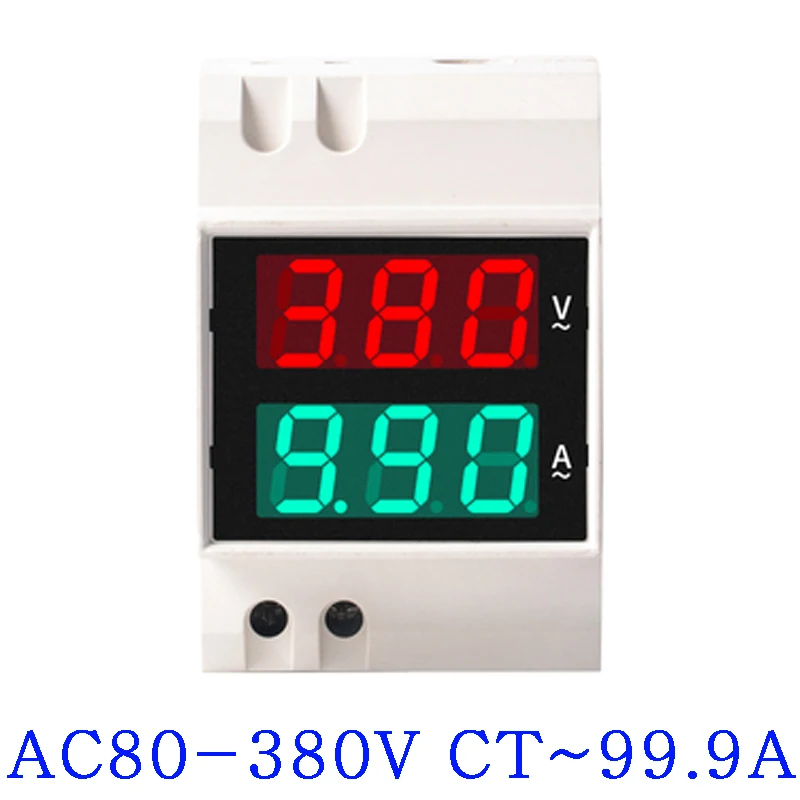 DIN rail Led Display Voltmeter Ammeter built-in Transformer AC80-300V 200-450V 0-100A Panel Voltage Current Meter