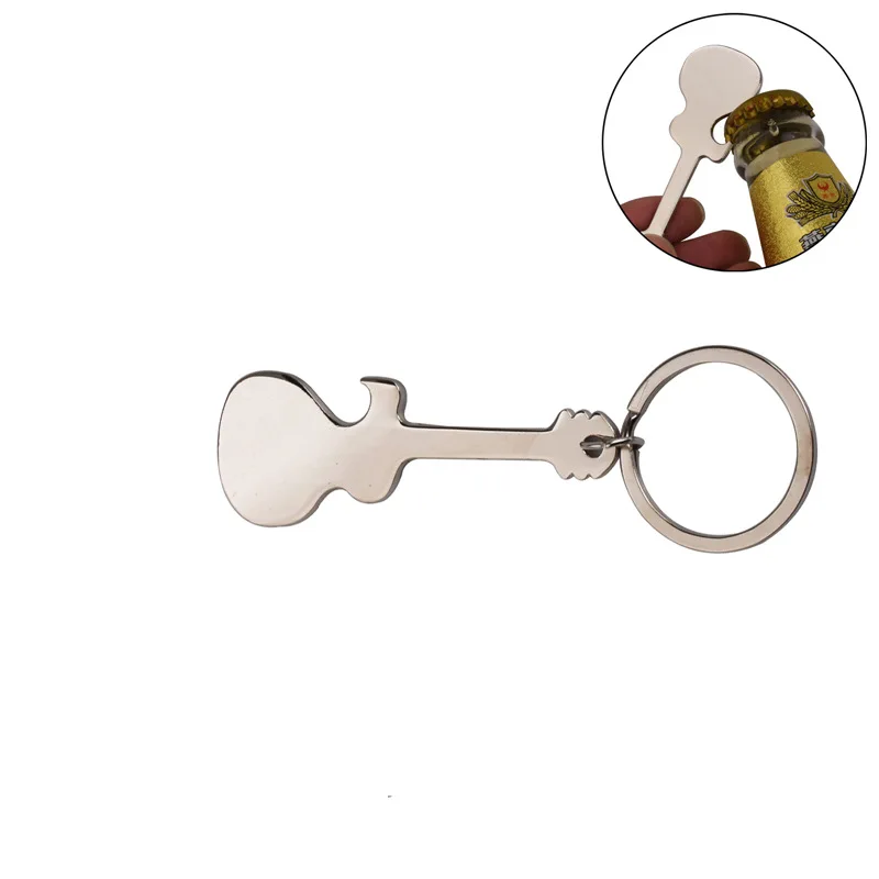 Hot new product glossy guitar Key Chain music keyChain Car creative metal car KeyRing Corkscrew key chain Best gifts K4887