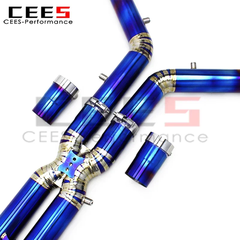 كاتم صوت cees Catback لسيارة BMW X5M X6M F95 F96 LCI 4.4TT 2020-2024 ترقية سباق رياضي Valvetronic مع نظام عادم التحكم