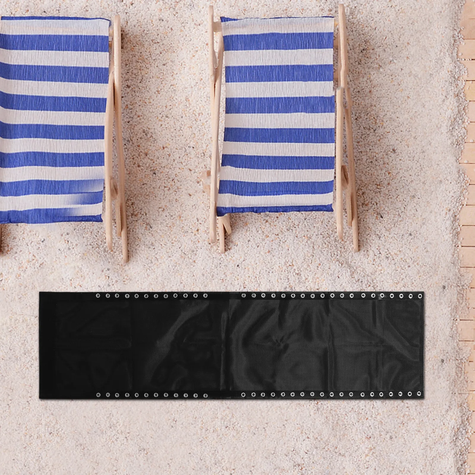 1Set Lounge Chair Replacement Fabric Heavy-Duty Nylon Rope Breathable Mesh Weatherproof Sling Repair Cloth Patio Chaise Outdoor