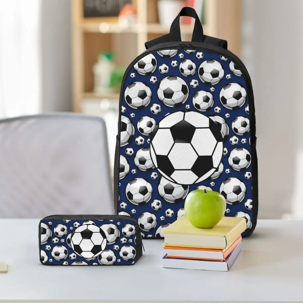 Mochila deportiva de pelota de fútbol para estudiantes, niños y niñas, mochila escolar, bolsos de hombro para ordenador portátil, bolsa de almuerzo con aislamiento de 3ps, estuche para lápices