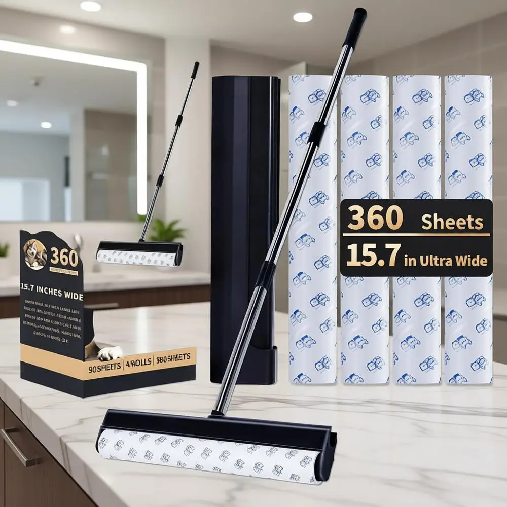 

Extra Sticky Rollers for Carpet, Floor, Car, Clothes, Dog and Pet Hair Removal with 360 Sheets