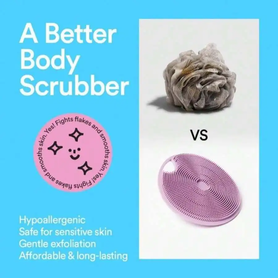 

Silicone Body Scrubber For Sensitive Skin Hypoallergenic Gentle Exfoliating Tool