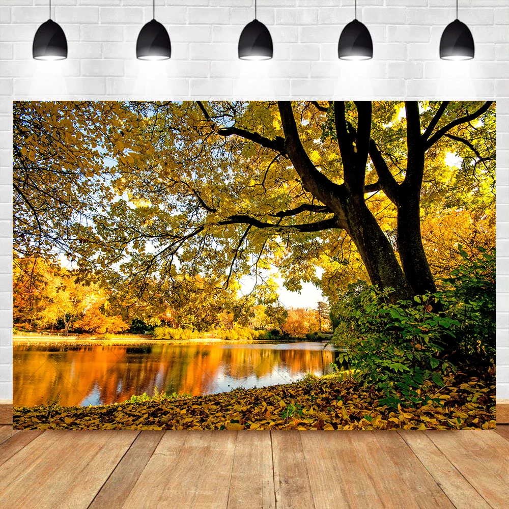 Autumn Forest Series Photography Background Custom Fall Fallen Leaves Natural Scenery Portrait Backdrop Photo Studio Prop Banner