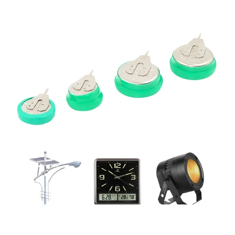 20PCS 1.2V 80mAh Ni-MH Replaceable Batteries Coin Cell with Solder Pins Rechargeable Button Cell Battery for Electric Toys