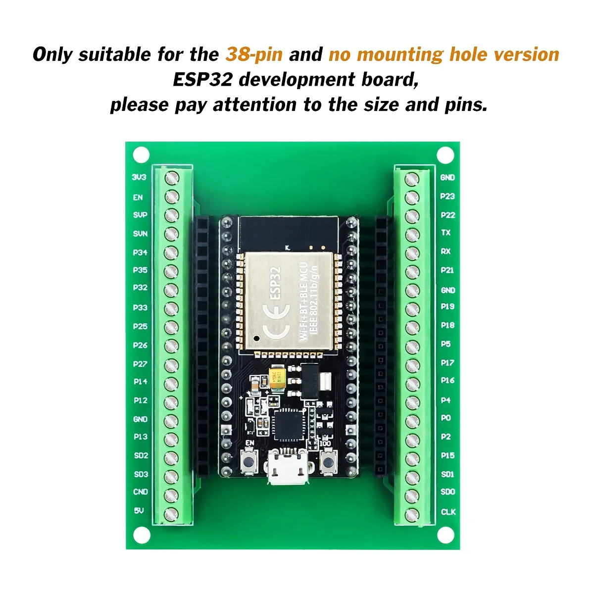 ESP32 Development Board+Expansion Board Wireless WiFi+Bluetooth 2 in 1 Dual-Core CPU Low Power Consumption