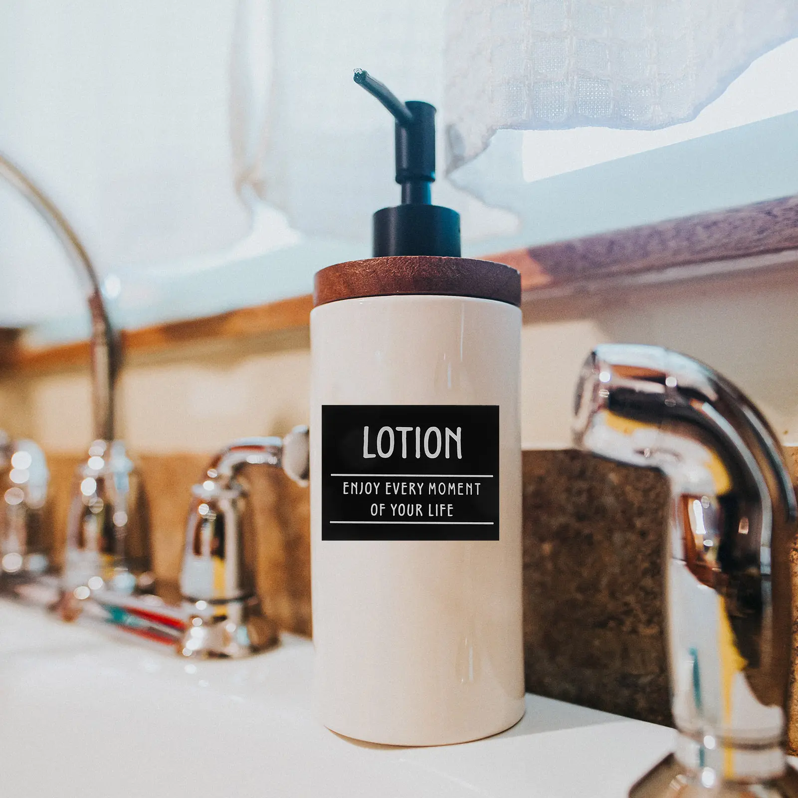 

1Set Shampoo Bottle Stickers Waterproof Bathroom Dispenser Labels Self-Adhesive PVC Oil-Proof Washable for Organizing Kitchen