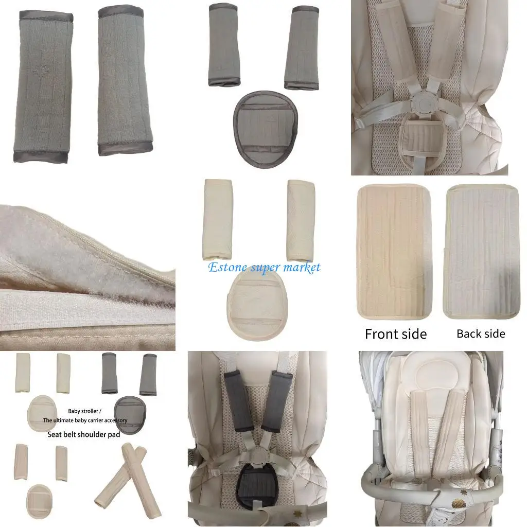090B تنفس عربة مقعد حزام حماية وسادة عربات أطفال حزام الكتف الحرس وسادة الرضع يدفع باليدين غطاء حزام الكتف