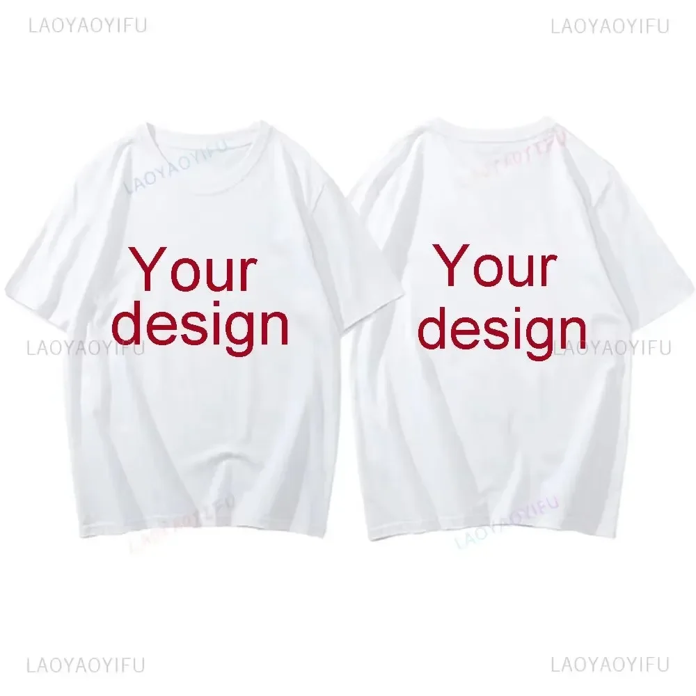 Custom Tshirt Front Back Print Professional Your Own Design Text Photo Male Personalized Premium Gifts Cotton T-shirt