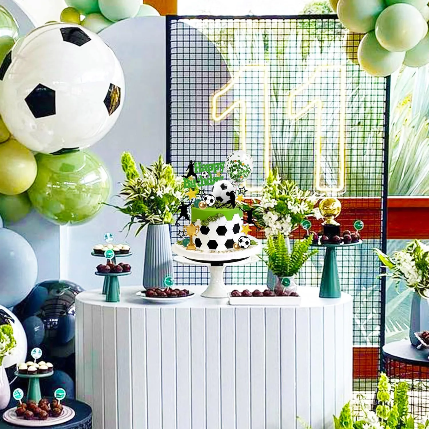 37PCS Sport Kuchen Dekoration mit Fußball Fußball Baseball Basketball Tennis Golf für Jungen Sport Thema Geburtstag Party Supplies – Detail 14