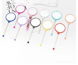 10pcs DIY Beaded Mirror Portable Handheld Beadable Bliss Mirrors Makeup Mirror Bookmark for Teachers Student Gift Stationery