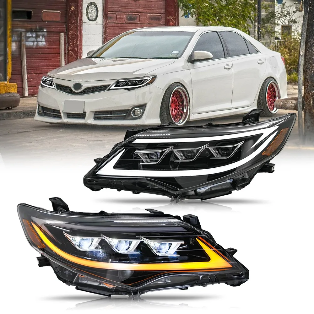 

1 пара светодиодных фар проектора для Toyota Camry 2012 2013 2014, передняя фара в сборе, аксессуары для фар DRL