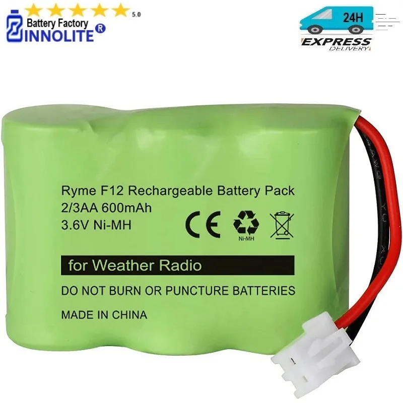 

Ni-MH 3,6 V 600mAh Ryme F12 2/3AA600 совместимый с Eton FRX3 0000101 новее Версон с квадратным отверстием и разъемом с квадратным отверстием