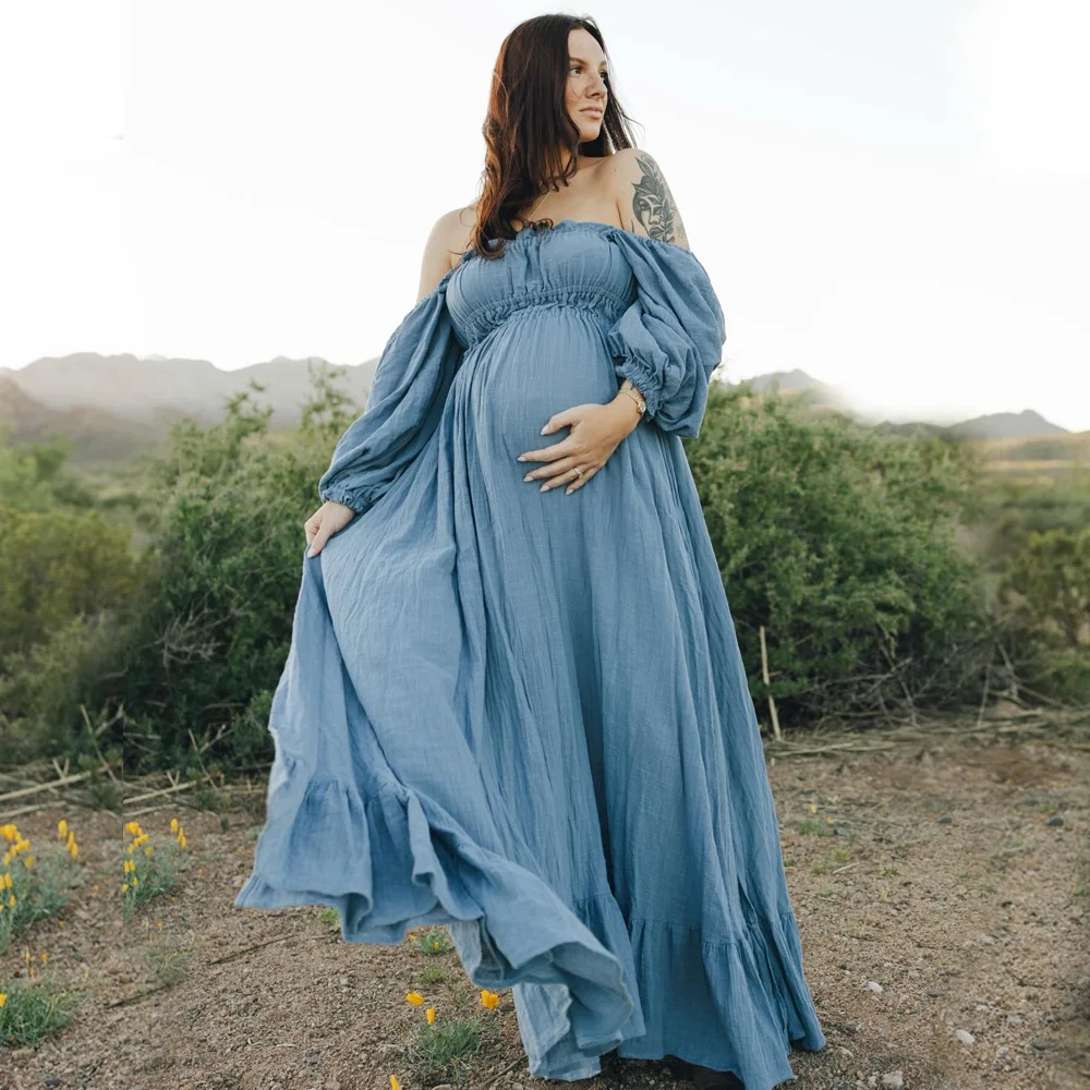 vestido-minimalista-de-algodon-puro-con-hombros-descubiertos-vestido-bohemio-de-lino-y-algodon-suave-para-sesiones-de-fotos-vestido-de-embarazo-para-fotografia-para-mujer