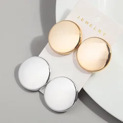FishSheep Gold Silver Color Acrylic Round Big Stud Earrings for Women Girls Korean Minimalist Classic Earring 2024 Jewelry Gifts