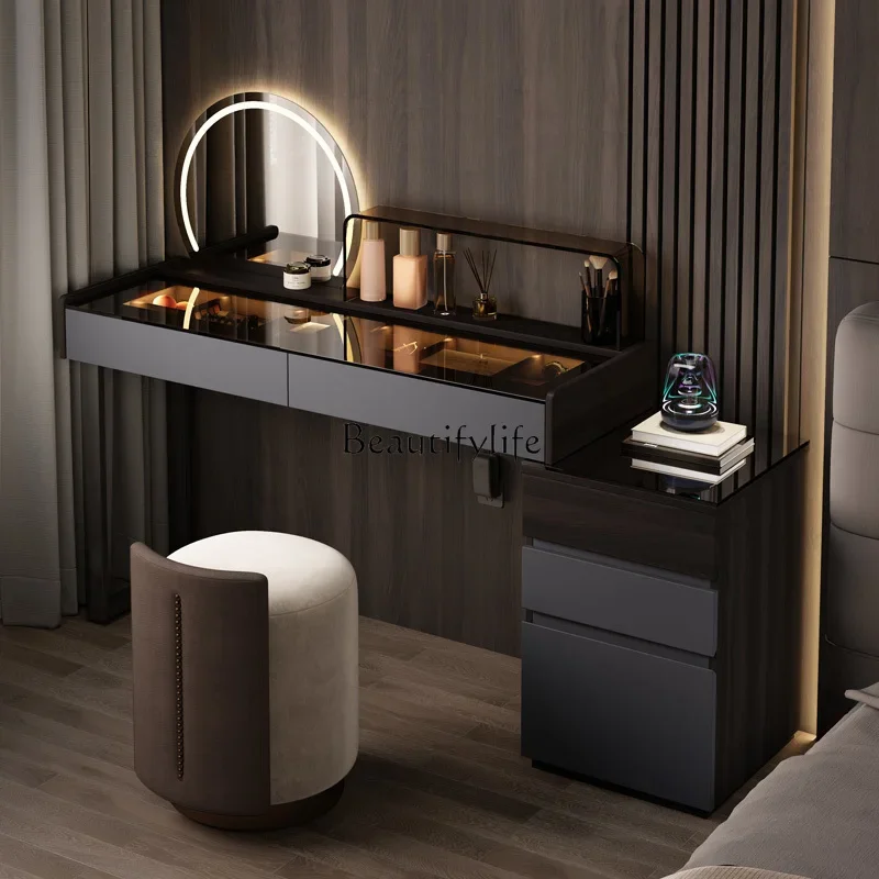 

FG40Italian minimalist dresser modern simple solid wood small apartment makeup table retractable