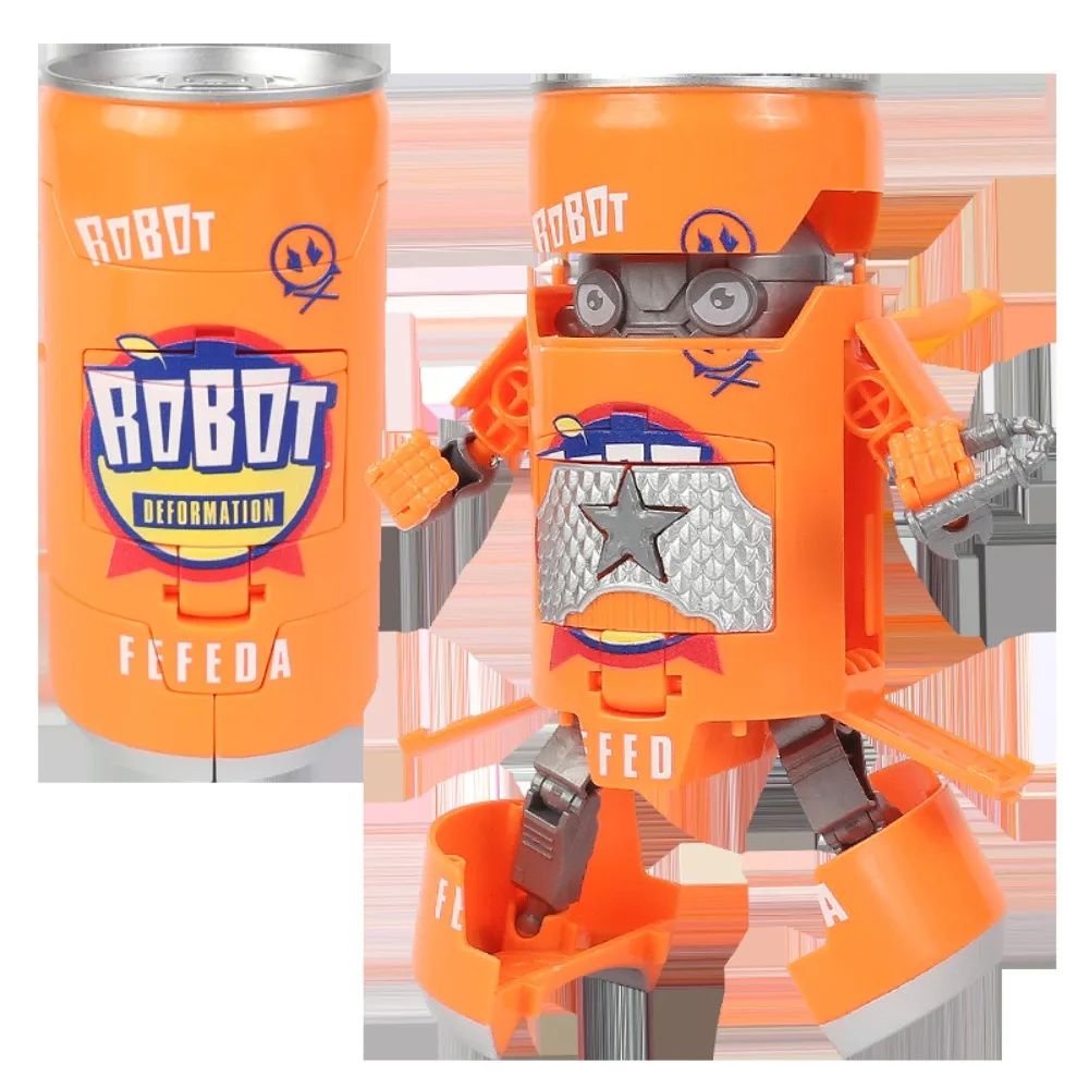Mecha modelo deformado refrigerante robô cola bebida pode figuras ação deformação garrafa robô engraçado educacional transformando robô