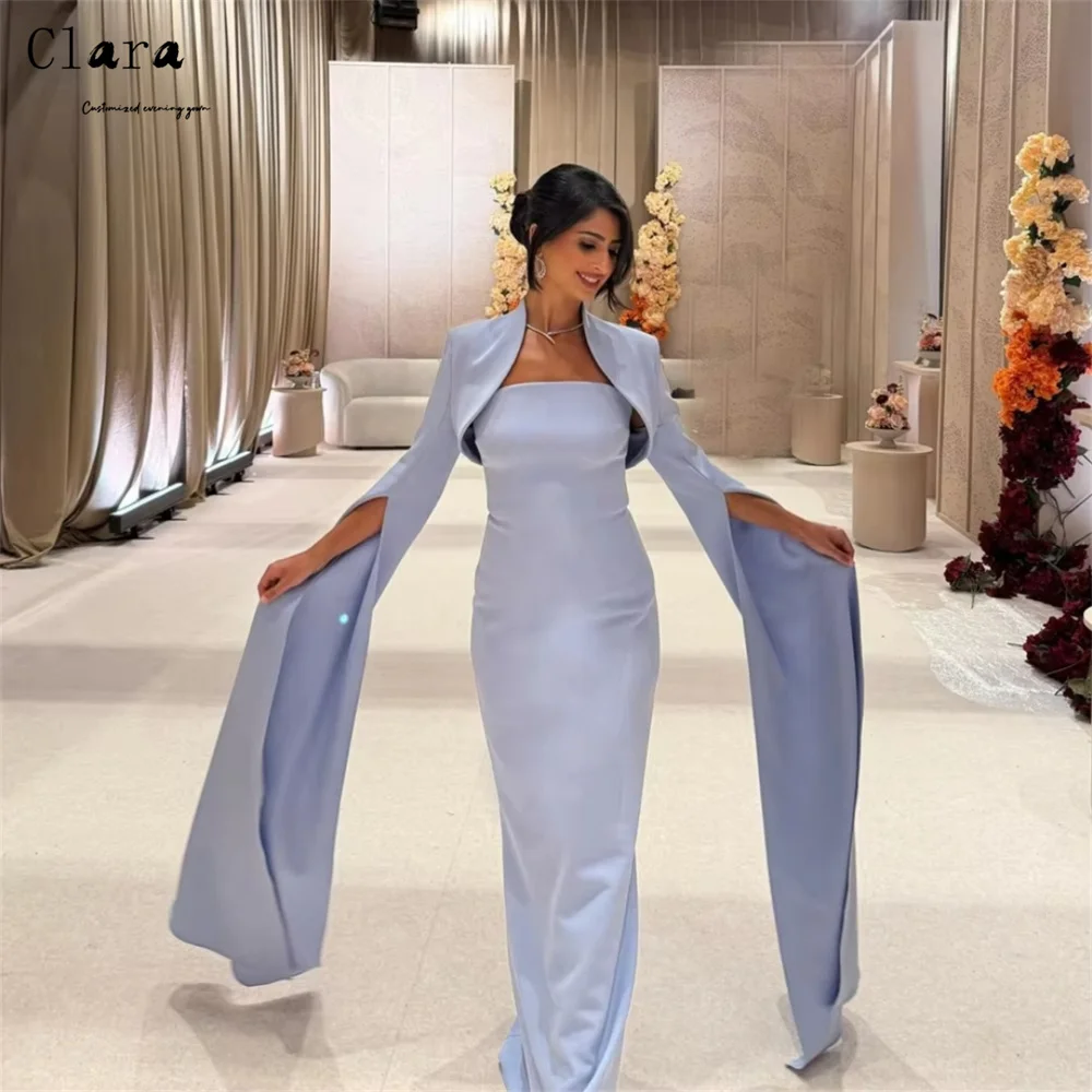 

Clara Custom Tube Top Fishtail Blue Long Sleeves Luxurious Women's Evening Dresses Luxury 2025 Dress Party Dresses Woman Elegant