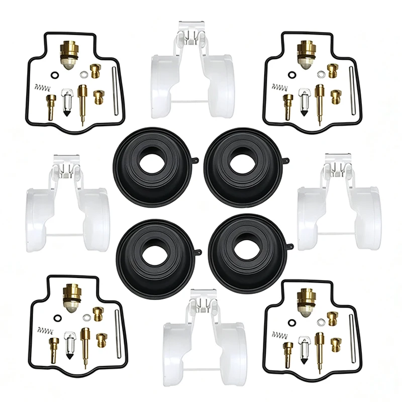 For Kawasaki ZX600 ZX6R ZX600F 1995-1997  Carburetor Restoration Kit | Vacuum Diaphragms, Gaskets, Needle Valves & Floats