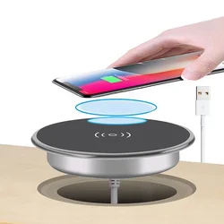 Built in Desktop Wireless Charger Desktop Furniture Embedded Qi 15W Fast Wireless Charger Charging For iPhone 11 Samsung Xiaomi