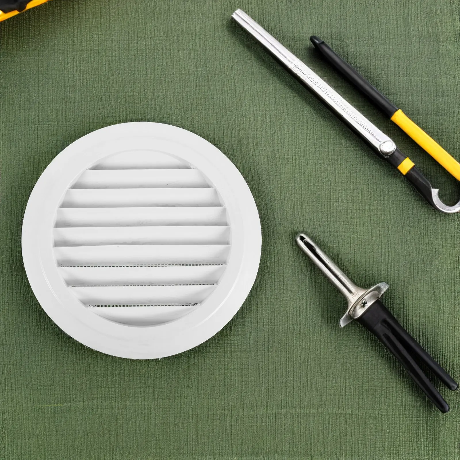 Soffit Vent Cover Round Plastic Louver Built-in Screen 9.3inch for Bathroom Attic Garage Dryer Duct Air Vent Covers Plastic