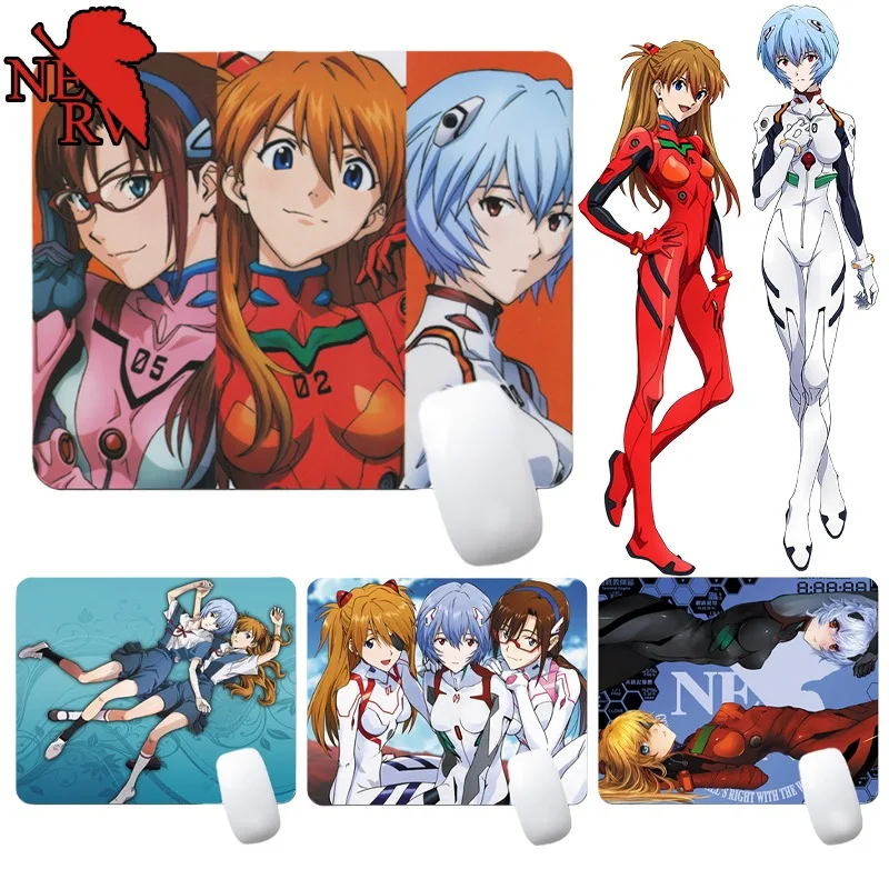 Alfombrillas de ratón Evangelion Ayanami Rei, accesorios de ordenador, alfombrilla de ratón para juegos de oficina Asuka Mari Makinami, alfombrilla de ratón antideslizante para ordenador portátil