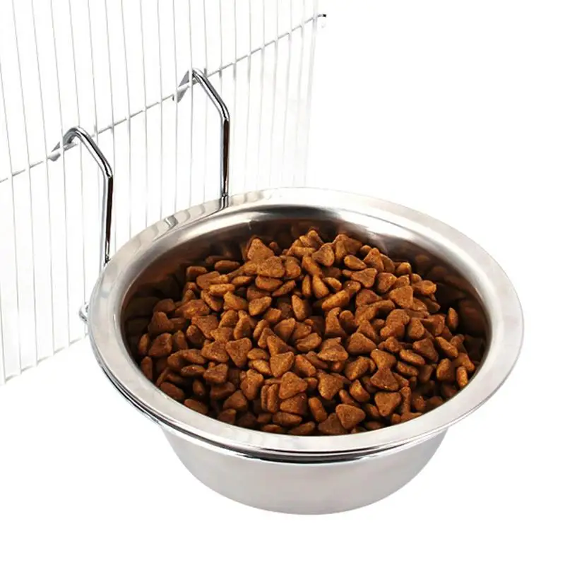 Dog Water Bowl For Crate Stainless Steel Cage Dog Drinking Water Bowl Pet Dog Cat Bowl Cat Dangling Feeder Portable Pet Supplies