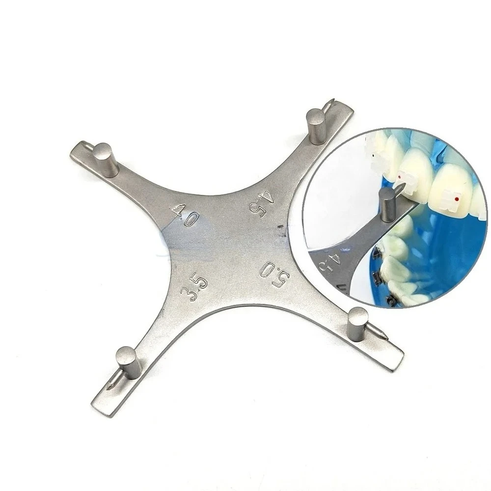 Lab Orthodontics Bracket Position Gauge with Lead Points Cross Type for Anterior Teeths High Precision Dentist Instruments