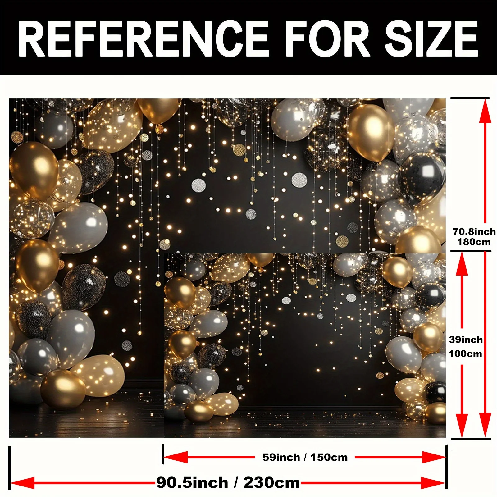 Funkelndes silbernes Disco-Party-Hintergrundbanner – geeignet für Hochzeiten, Geburtstage, Jubiläen usw