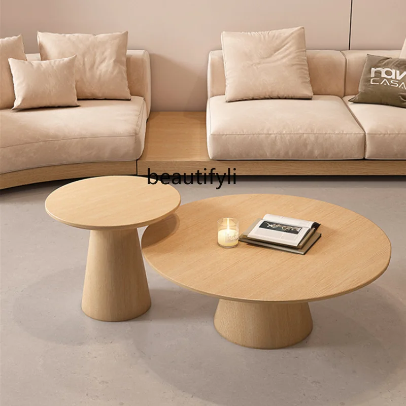 

Japanese Style round Parabel Coffee Table Combination Modern Minimalist Sofa Side Table Small Apartment Living Room round Table