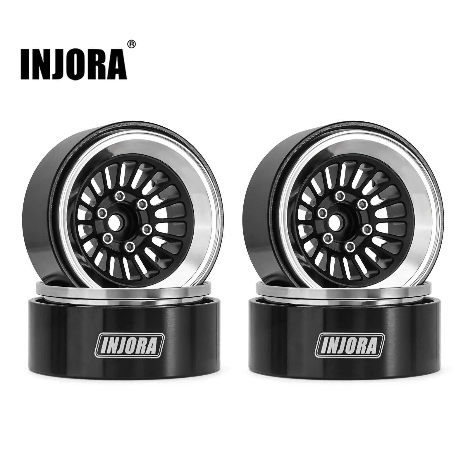 INJORA CNC 알루미늄 1.3" 1/24 1/18 RC 크롤러 자동차용 비드록 휠 림(W1303)