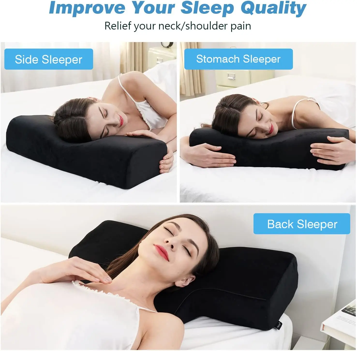 Memory Foam Lash Pillow for Eyelash Extension Ergonomic Curve Improve Cervical Soft Salon Pillows Makeup Lash Extension Supplies