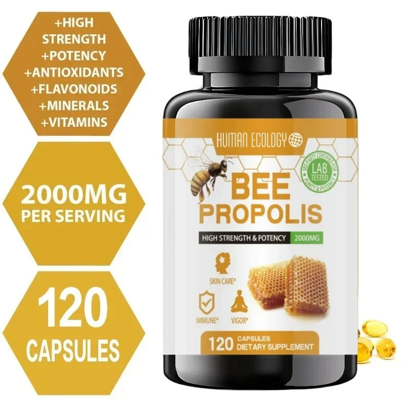 Human Ecology Propolis Capsules - Energy, Immune Function, Digestion, Nutrient Absorption, Promotes Overall Skin Health