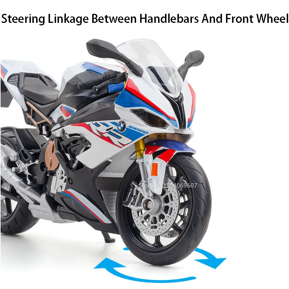1:12 BMW هوندا S1000RR الدراجات النارية لعبة مجسمة سيارات سبيكة دييكاست شيك امتصاص الإطارات المطاطية المحركات هدايا عيد ميلاد للأطفال الصبي