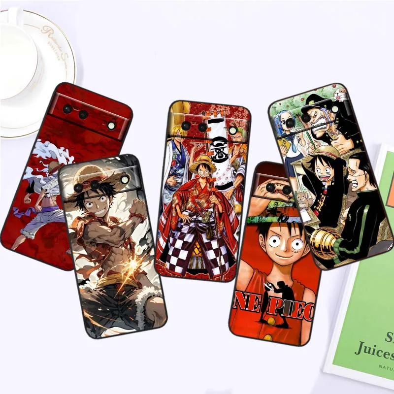 

One Piece Cartoon Luffy Phone Case For Google Pixel 10 9a 9 8A 8 7 7A 6 6A Pro XL 2024 5G Black Soft TPU Silicone