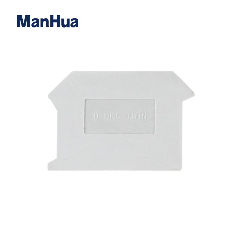 ManHua 10Pcs D-UK5-TWIN For UK5-TWIN Terminal Block Accessories End Cover Plate Din Rail Terminal Blocks