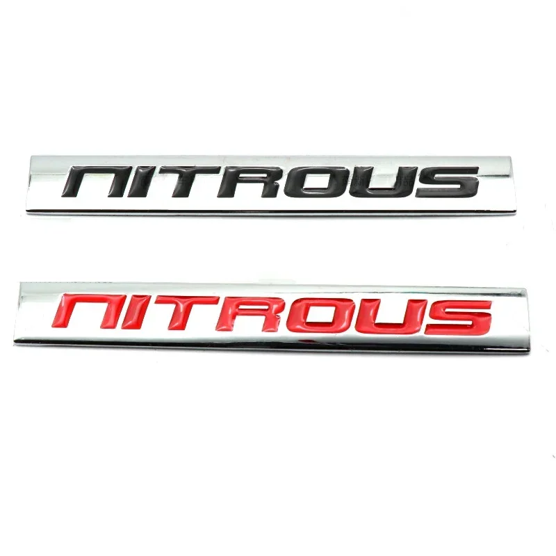 Metal NITROUS Logo Car Body Trunk Emblem Sticker for Ford Hyundai Mazda Suzuki Chevrolet Land Rover Jeep Auto Body Badge Decal