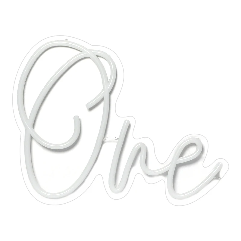 One Year Old Birthday Table Number Neon Sign Desk Lamp Night Light Wedding Letter LED Neon Sign Wedding Table Decorations Neon L
