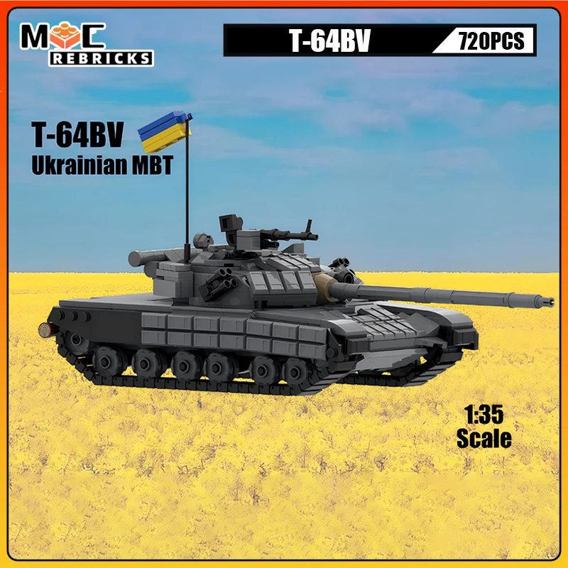 High-tech Tracks Armored Cars T-64BV Military Main Battle Tank MOC Building Blocks Weapon Model Kid's Bricks Toys Xmas Gifts