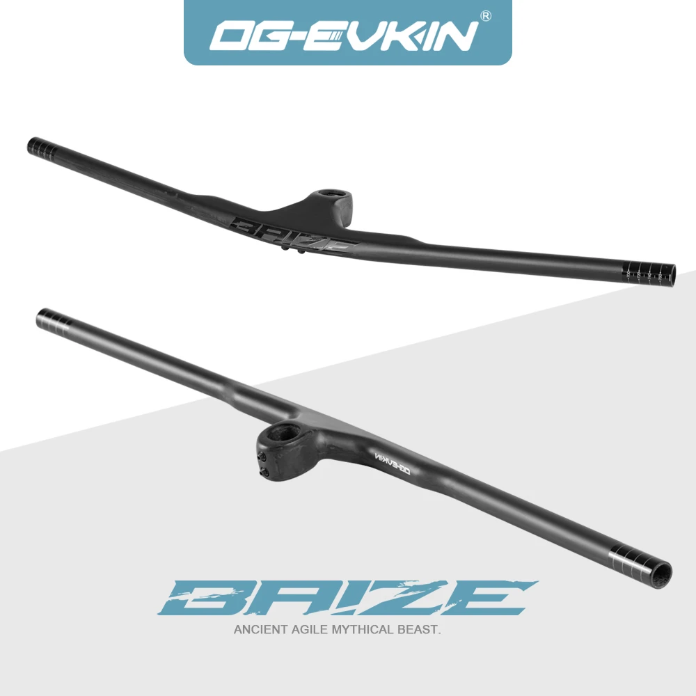 OG-EVKIN HB-BAIZE Mtb Carbon Integrated Handlebar Stem 28.6  35/45/55/65/75mm For XC Mountain Bike 780mm Matte Bicycle Flat Bar