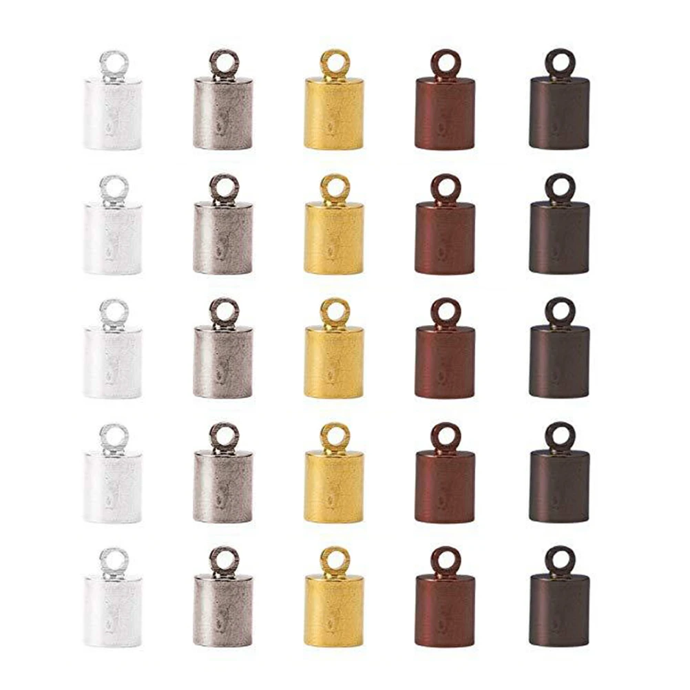 

200pcs Copper Ends Caps DIY Jewelry Accessories Wide Weight Fringe Hat Buckle Cord Compatible Tassel Lace Hemp Satin