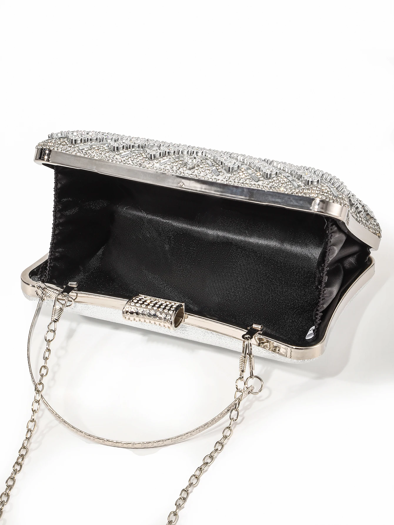 Gorgeous and shiny diamonds rhinestones diamonds handle clutch evening bags for party and wedding