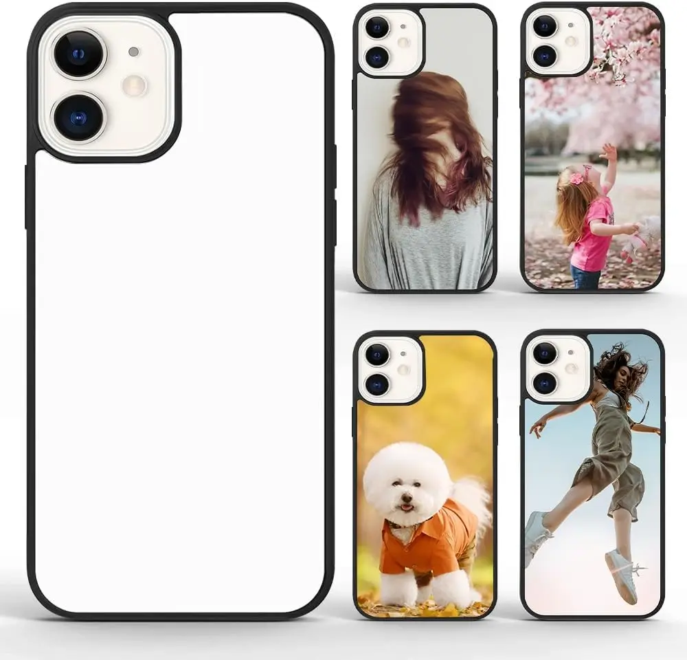 5pcs sublimation blank phone case TPU+PC compatible with iphone 16 16 pro 11 12 13 14 15 pro max anti scratch shockproof