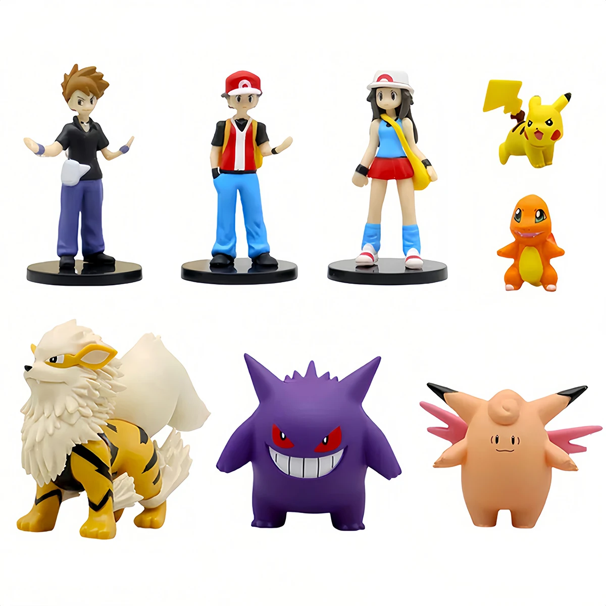 

8Pcs/Set Pokemon Dolls Toys Pikachu Pocket Monster Ash Ketchum Charmander Gengar Anime Figure Model Dolls Decoration Toy Gift