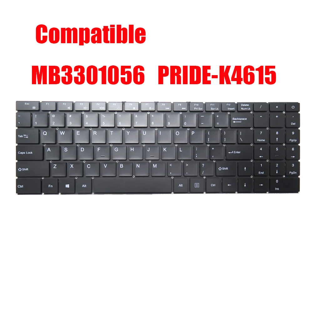 

Клавиатура для ноутбука, совместимая с MB3301056 PRIDE-K4615, английская, американская, черная, без подсветки, новая