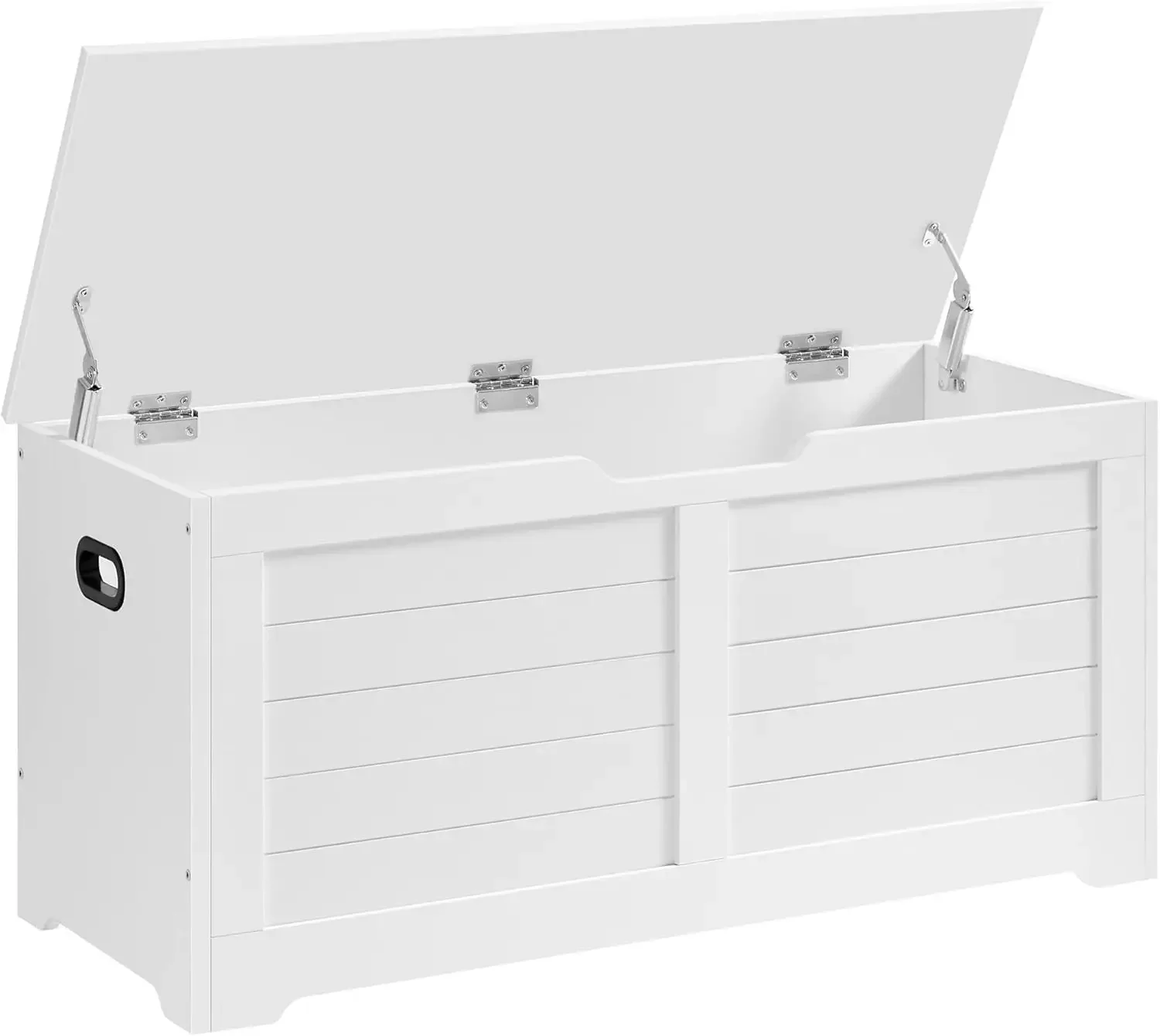 VASAGLE Coffre de Rangement, Banc Chaussures, Meuble pour Entrée, con 2 Charnières de Sécurité, Imitation Grange, 40 x 100 x 46