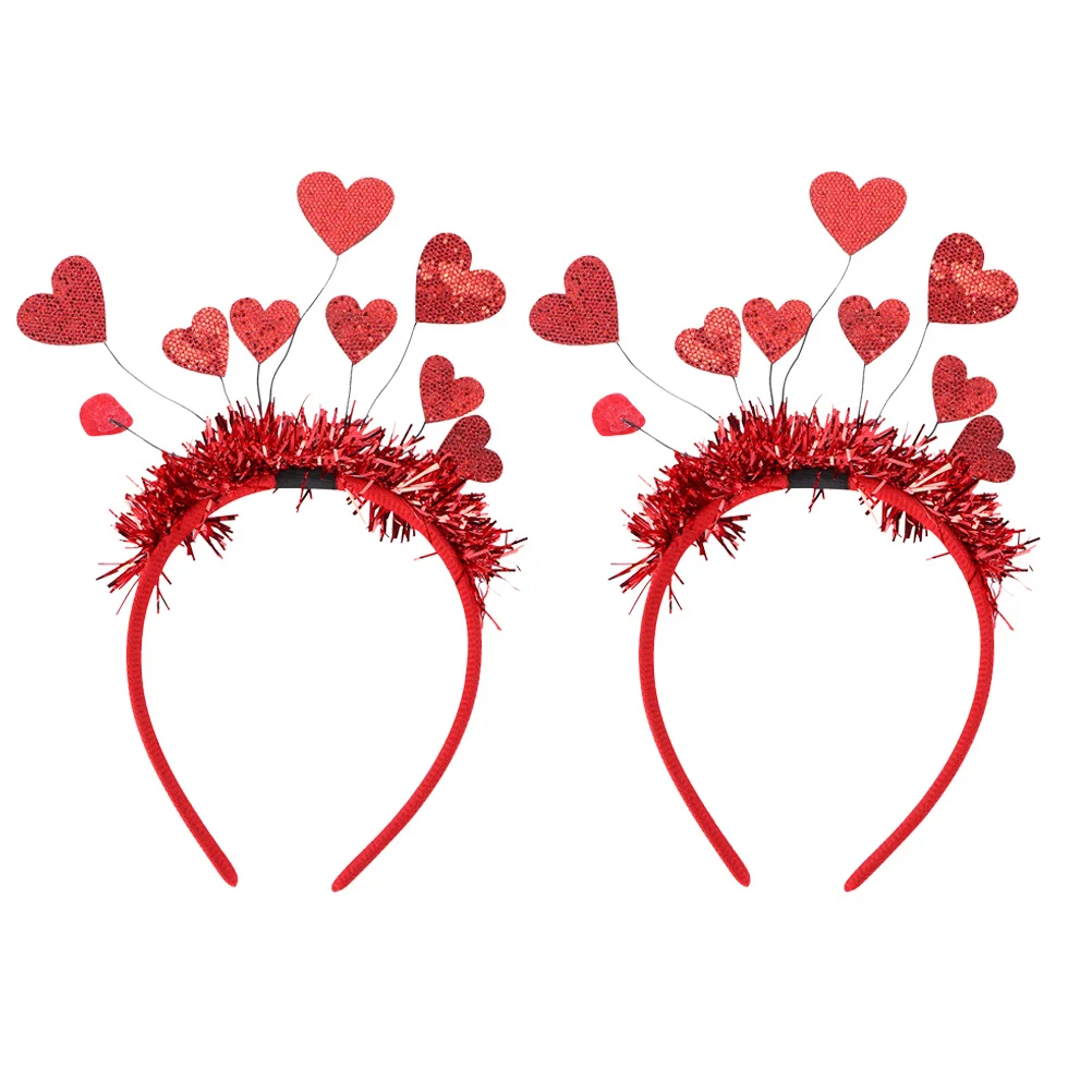

2Pcs Heart Shaped Headbands for Valentines Day Party Cosplay Birthday Christmas Hair Accessory Women Fashionable